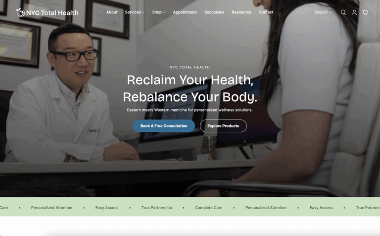 Doctor consulting patient at NYC Total Health clinic