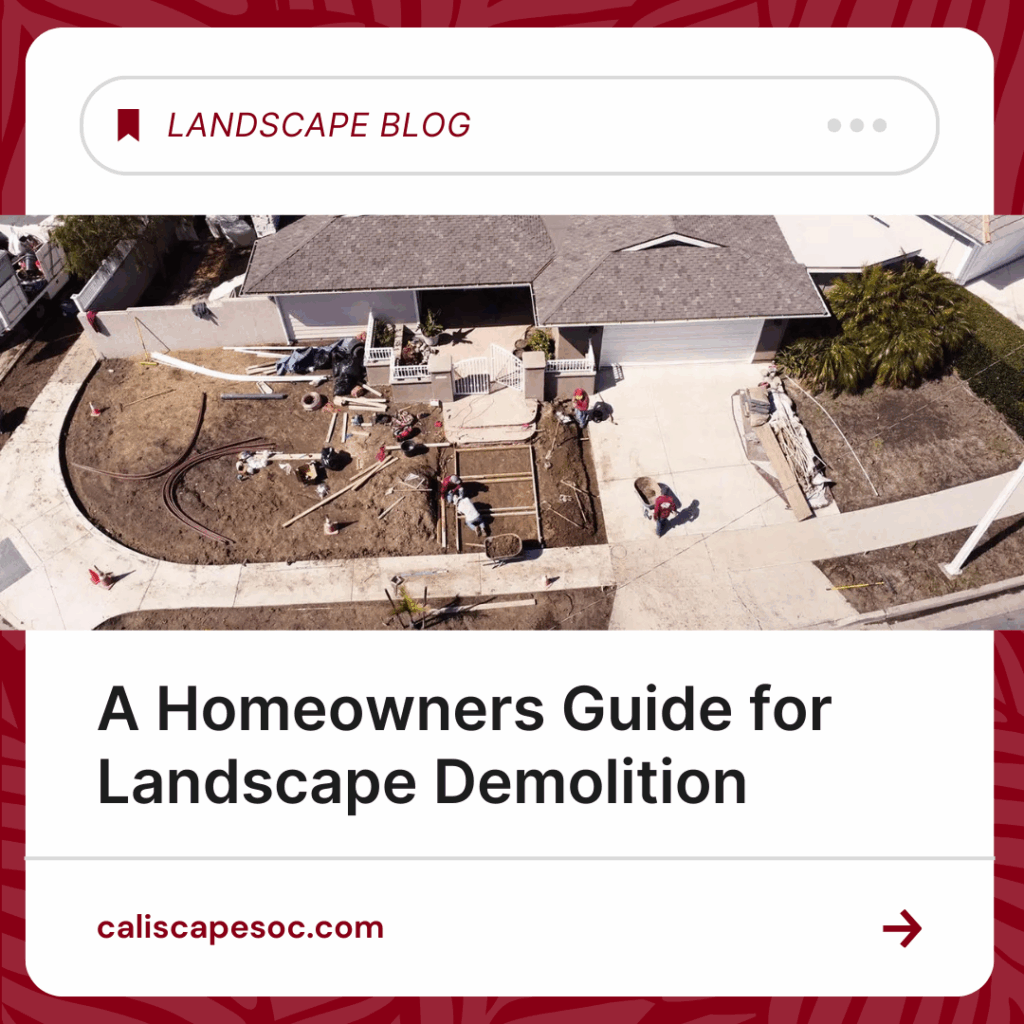 Home renovation crew demolishing front yard landscape.