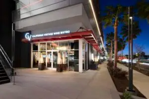 California Vintage Wine Bistro entrance at night