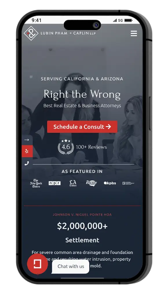 Law firm website with consultation option