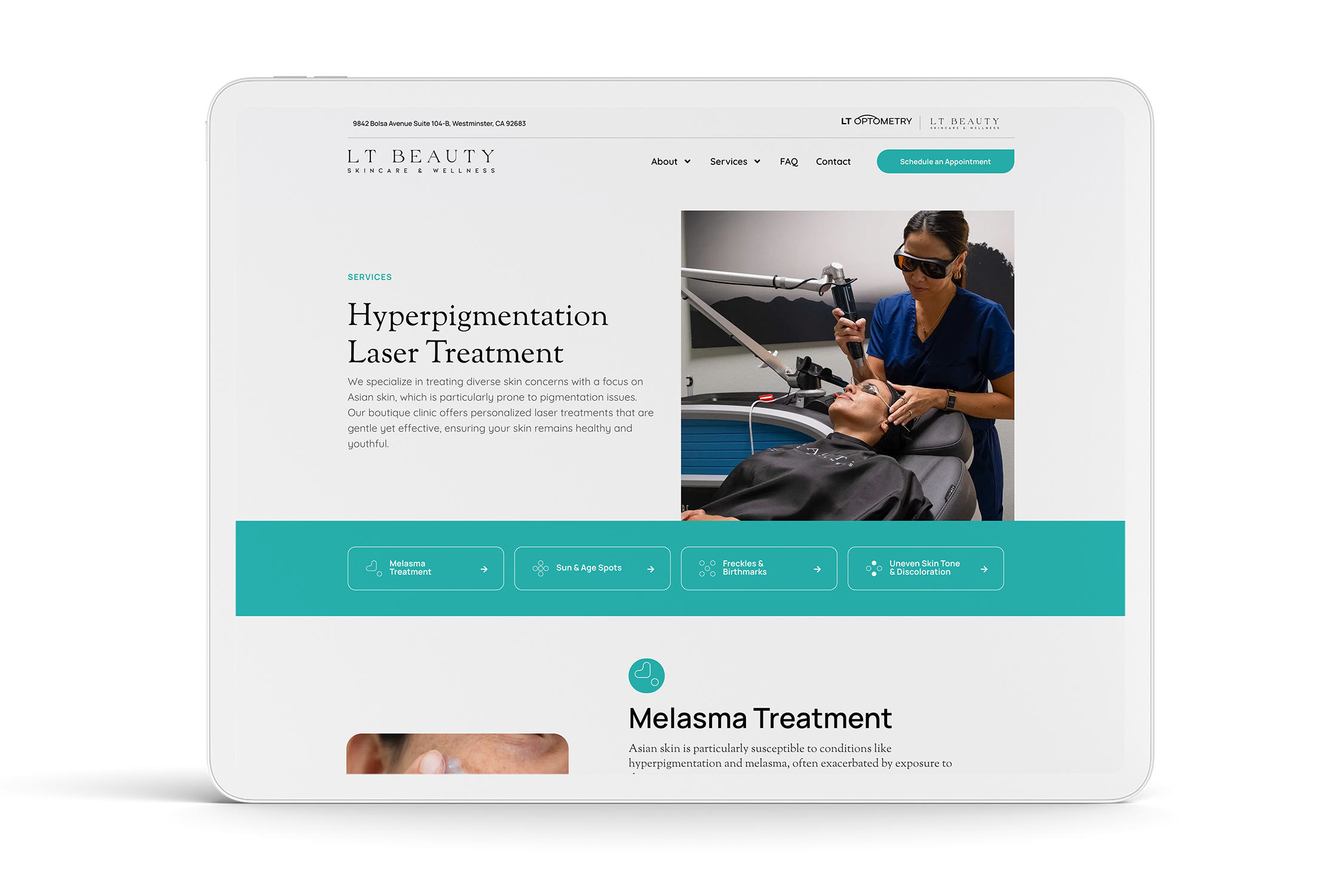 Hyperpigmentation laser treatment for diverse skin types.