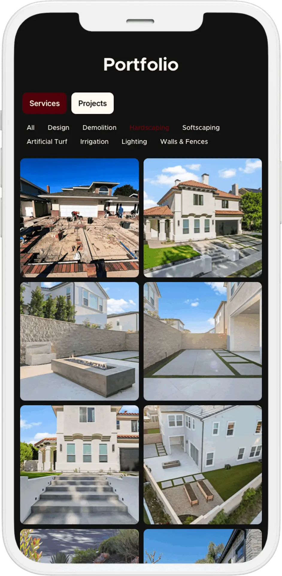 Landscape and hardscape design portfolio gallery