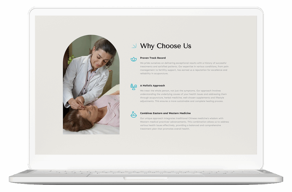 Acupuncturist treating a patient in a clinic