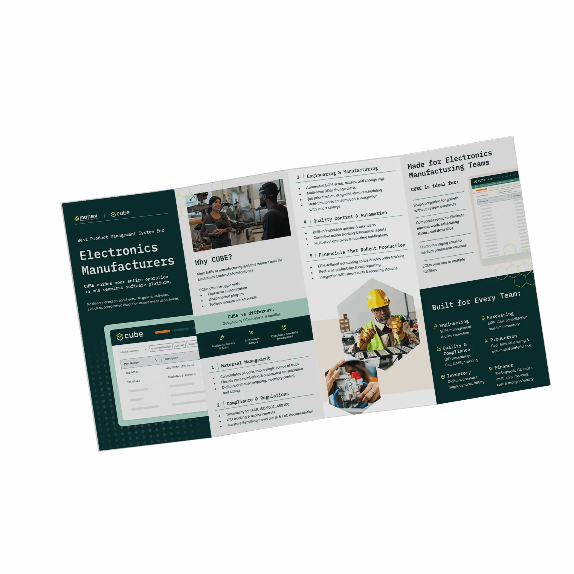 Brochure for electronics manufacturing software