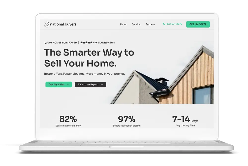 Website showcasing smarter home selling services