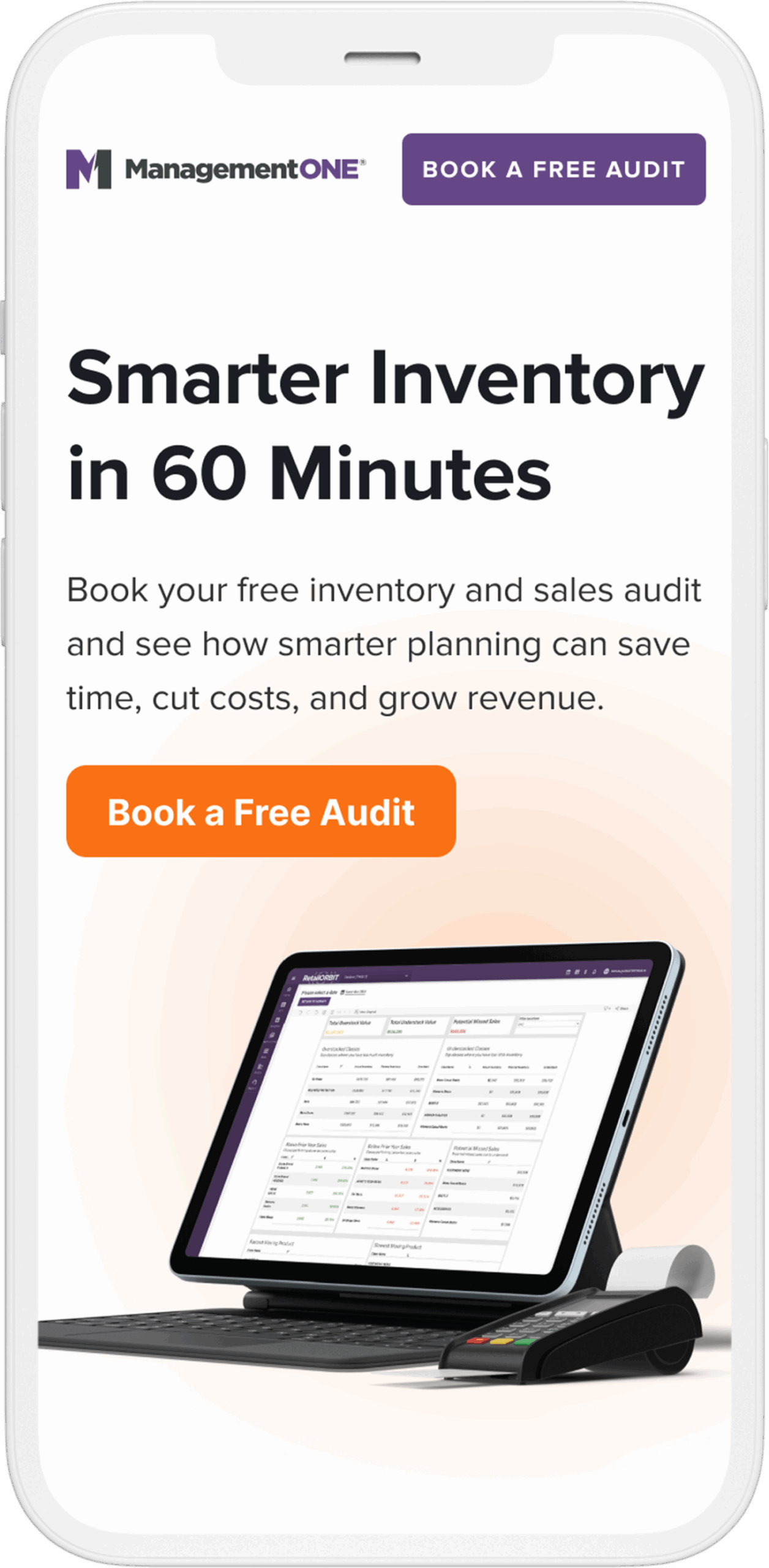 Smarter inventory management with free audit offer.