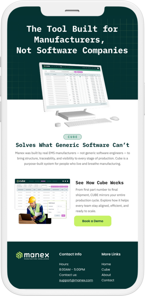 manex email success mock